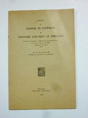 Chevalier Jean-Rémy de Tarragon extrait du journal de campagne siège de Savannah 1779 militaria guerre d’indépendance américaine 